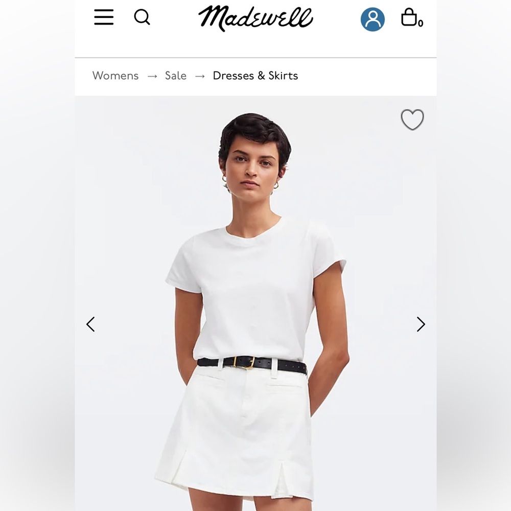 NWT Madewell White Denim Skirt